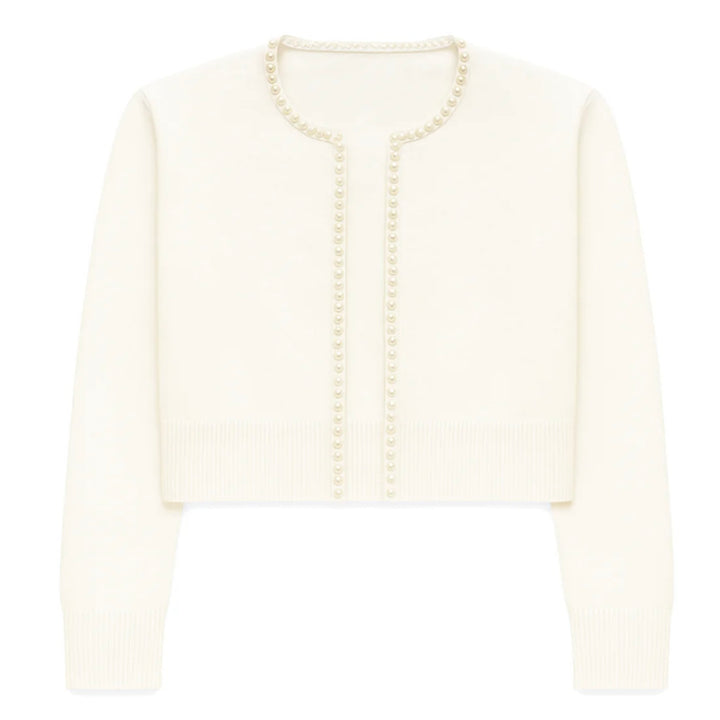 Katie J NYC Girls Tween Kitty Cropped Sweater - Cream