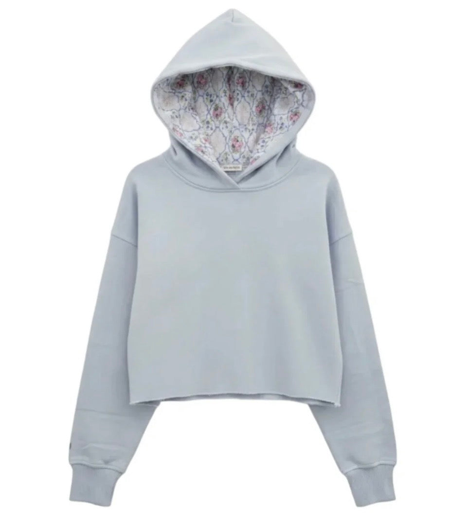 Katie J NYC Girls/Tween Tristan Hoodie - Baby Blue Floral Bouquet