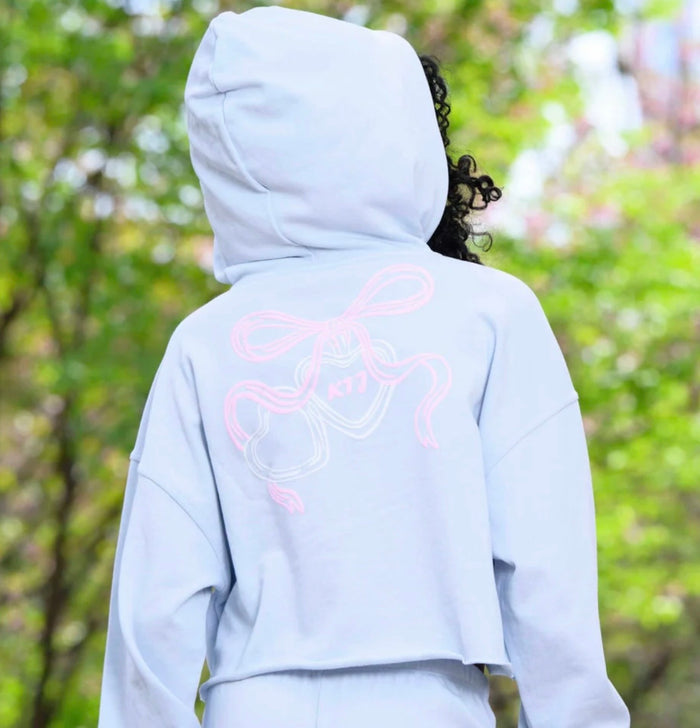 Katie J NYC Girls/Tween Tristan Hoodie - Baby Blue Floral Bouquet