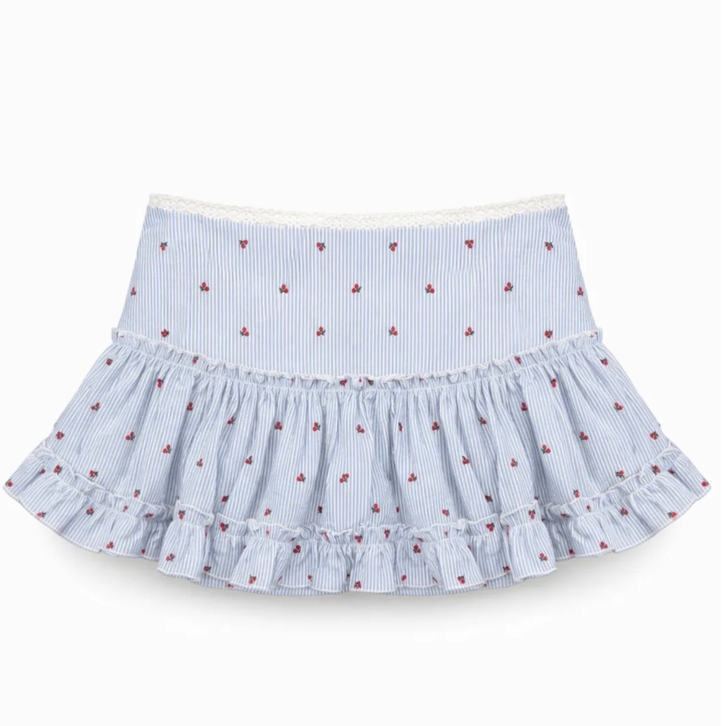 Katie J NYC  Girls/Tween Dixie Skirt - Cherry Seersucker