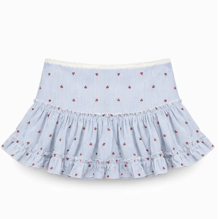 Katie J NYC  Girls/Tween Dixie Skirt - Cherry Seersucker