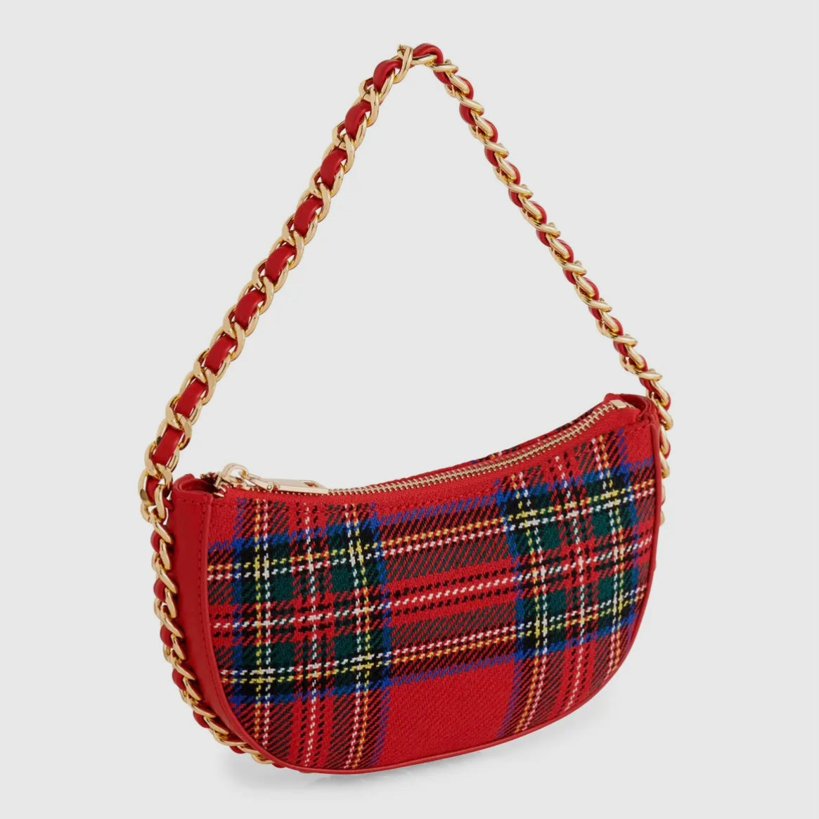 Mini Scottie Plaid Chain Bag
