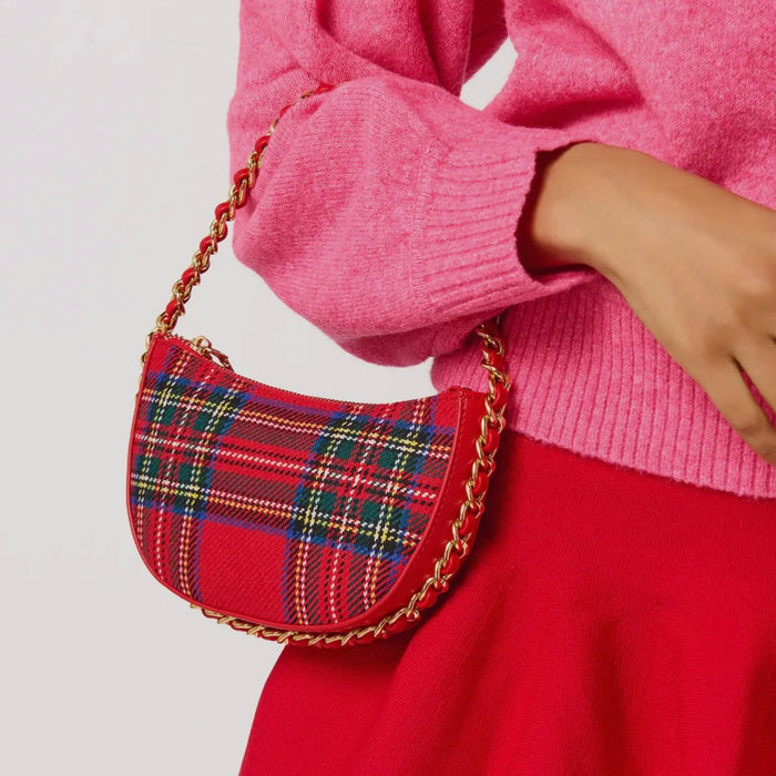 Mini Scottie Plaid Chain Bag