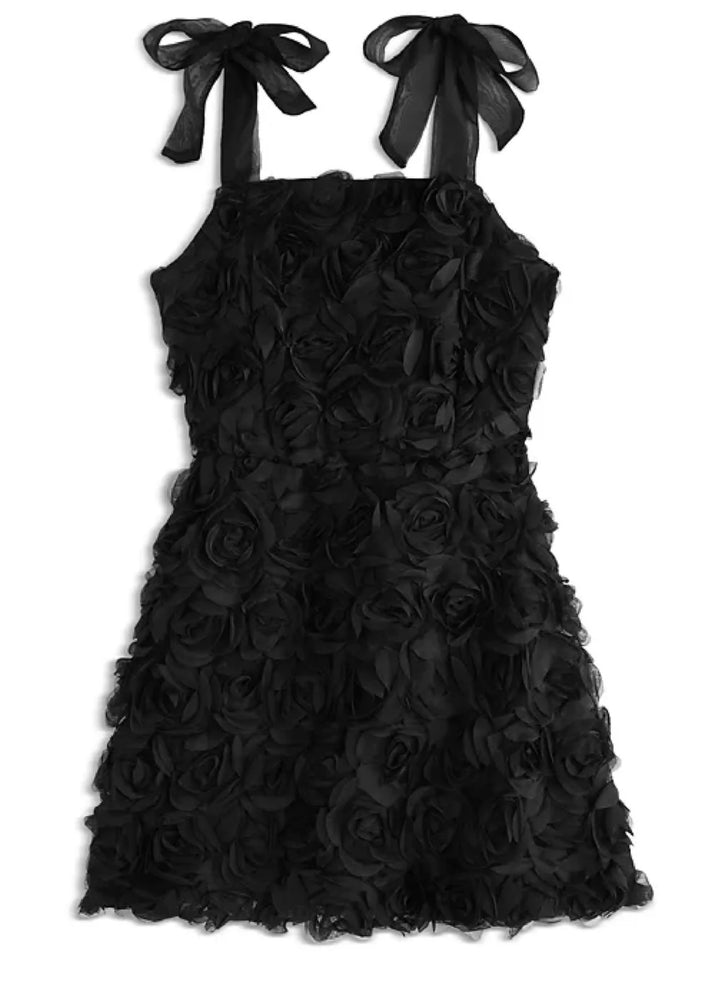 Katie J NYC TWEEN BONNIE COUTURE 3-D ROSES DRESS - BLACK / IVORY