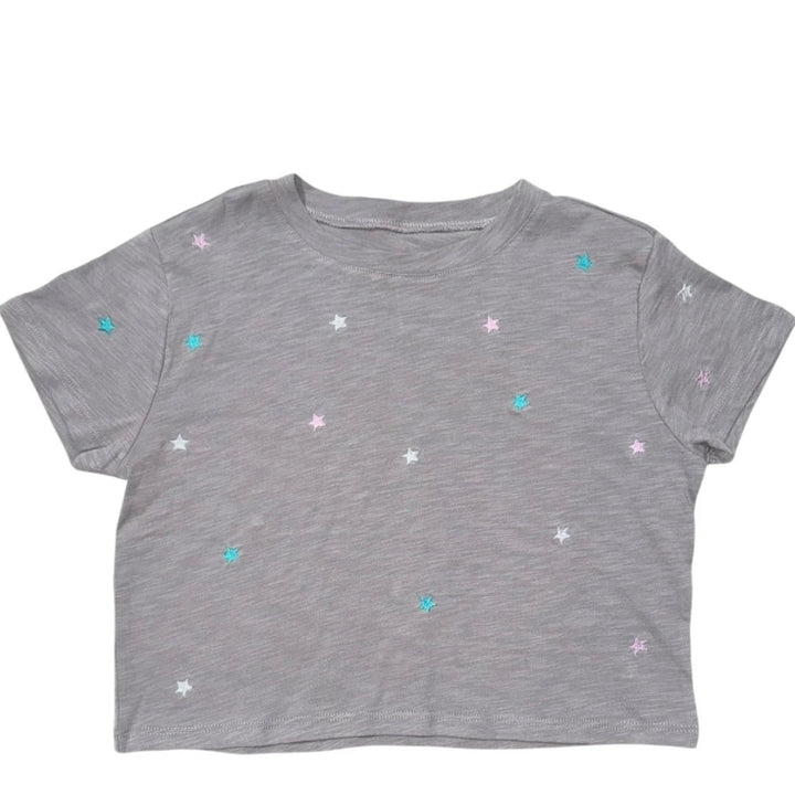 Katie J NYC Girls Tween Fearless Embroidered Star - Grey Multi