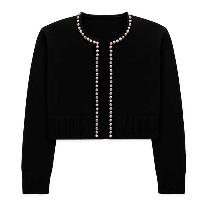 Katie J NYC Girls Tween Kitty Cropped Sweater - Black