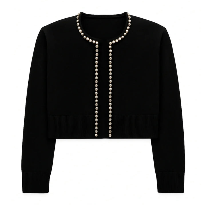 Katie J NYC Girls Tween Kitty Cropped Sweater - Black