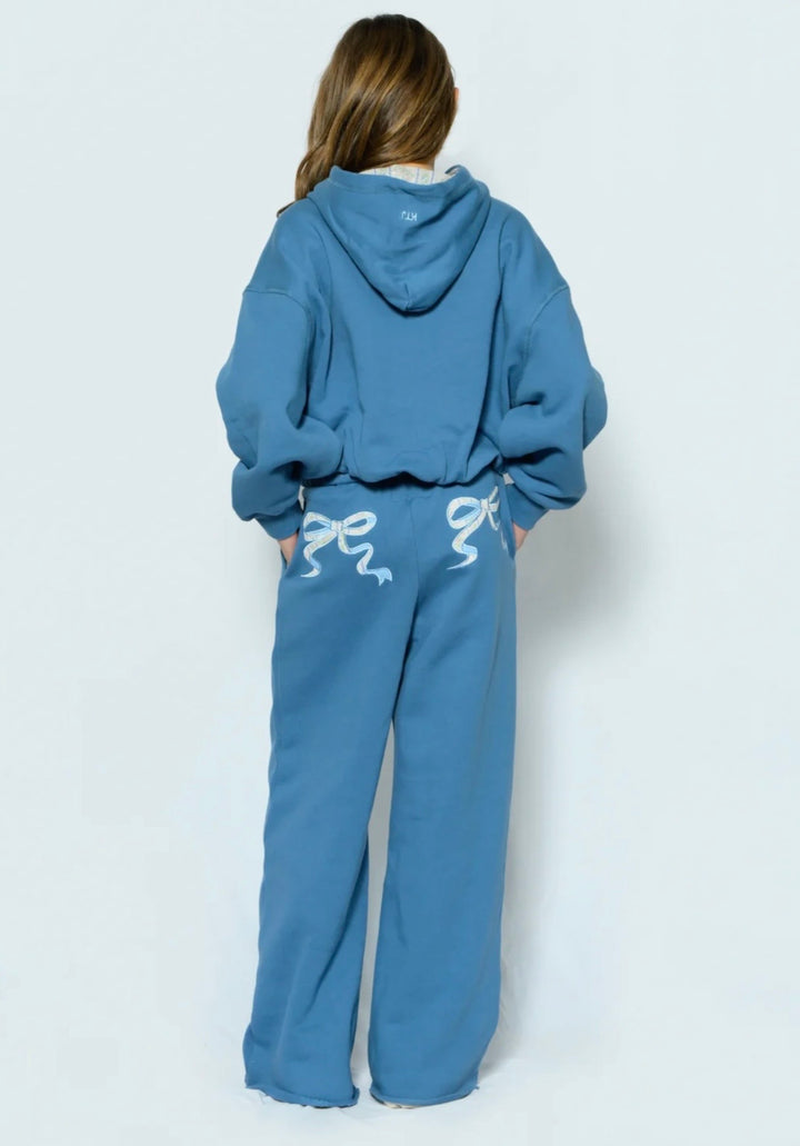 Katie J NYC Tween Shane WideLeg - Denim Blue Bow / Vintage Vine Floral