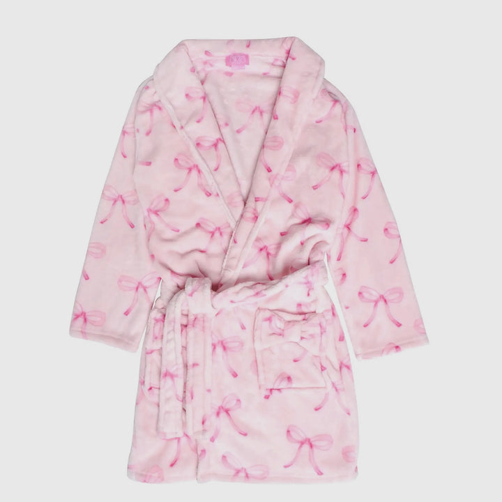 Pink Bows Plush Bathrobe