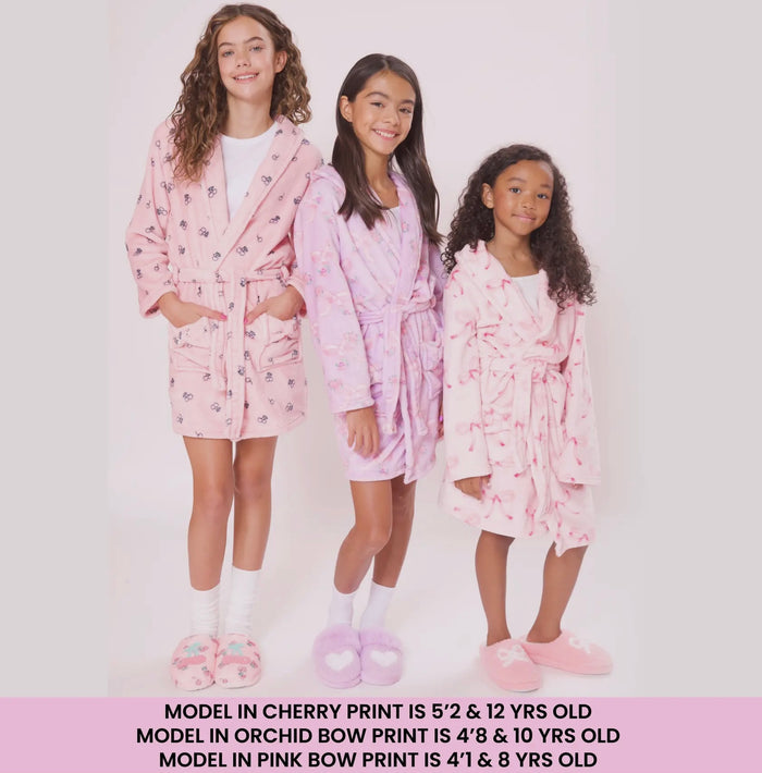 Pink Bows Plush Bathrobe