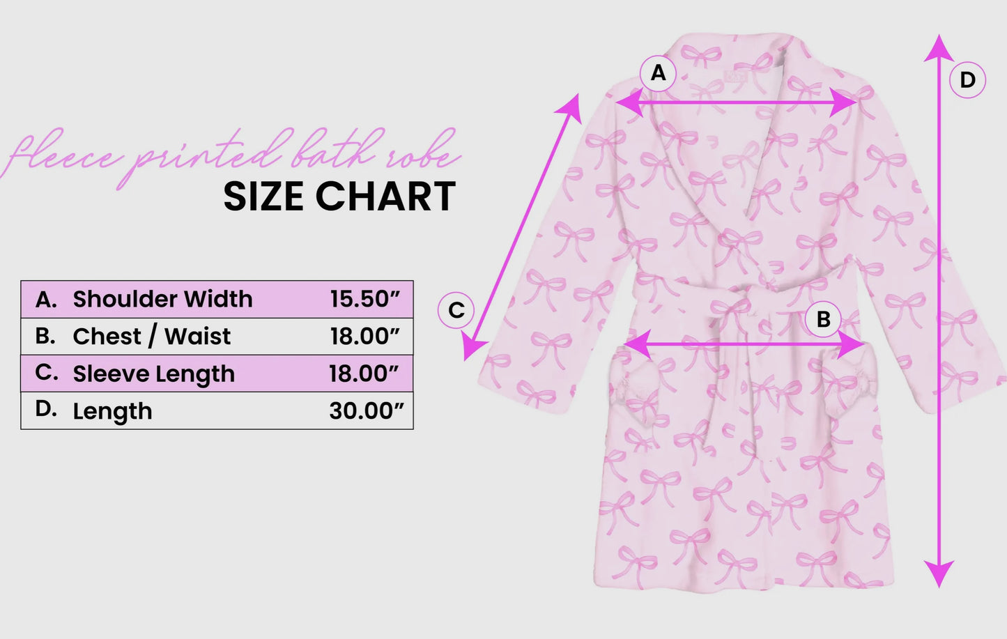 Pink Bows Plush Bathrobe