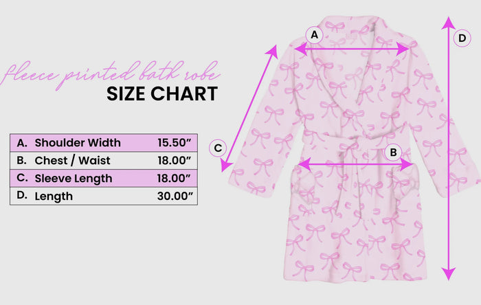 Pink Bows Plush Bathrobe