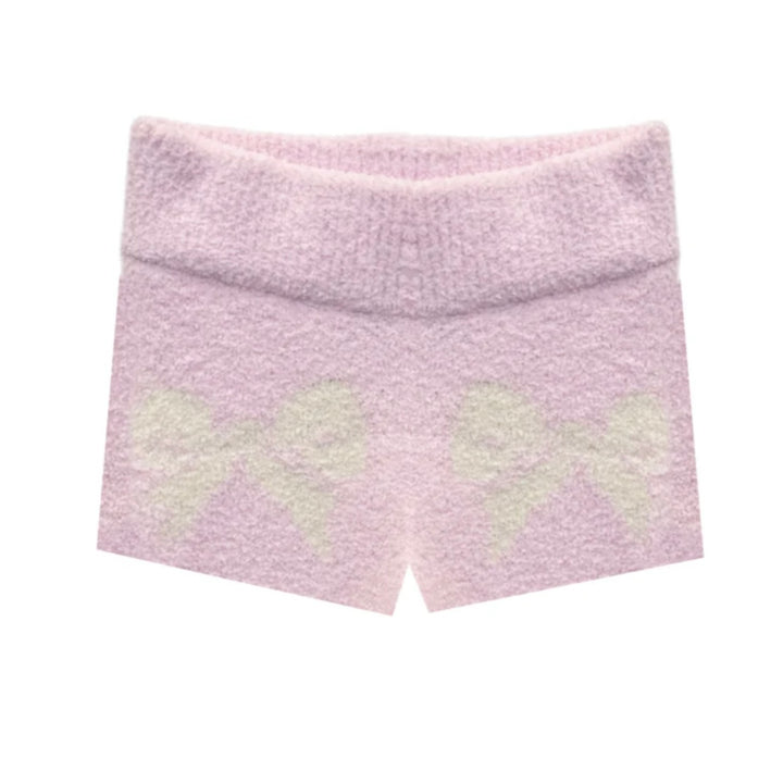 Katie J NYC  Tween Parker Shorts -  Pink Bow Intarsia Design
