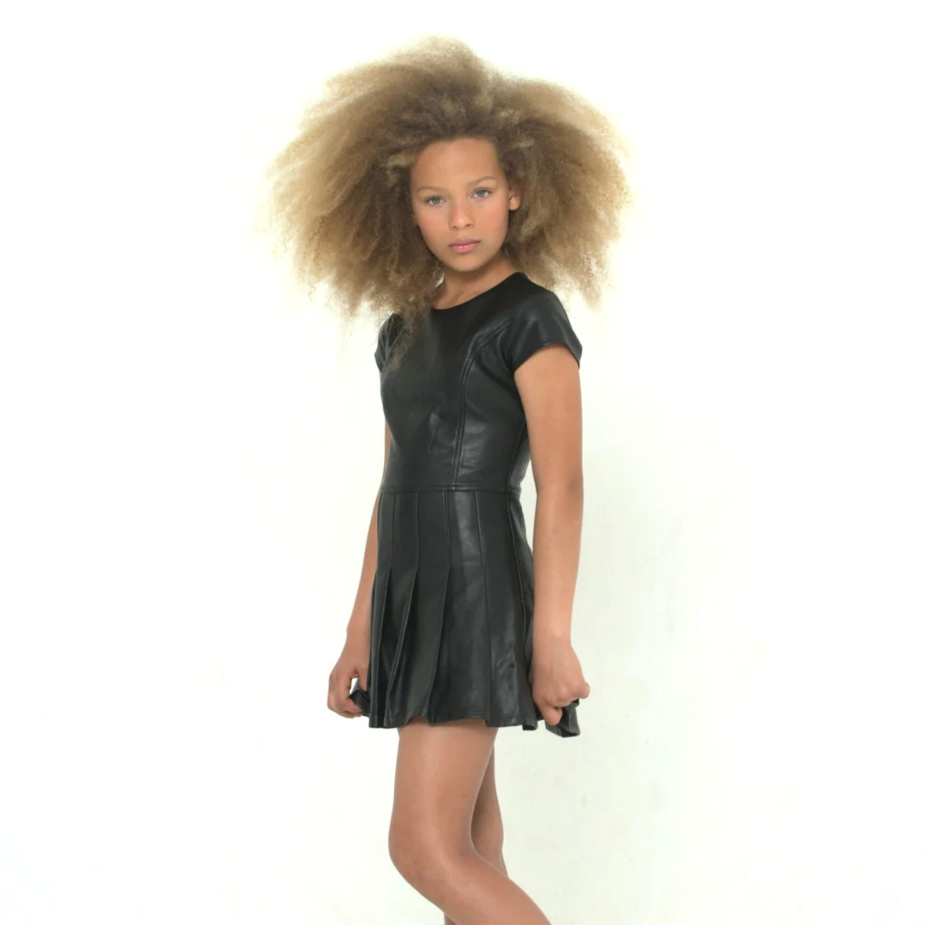 girls leather dress Katie J NYC Tweens Eddie Vegan Leather Dress I Love Sweet Treatz