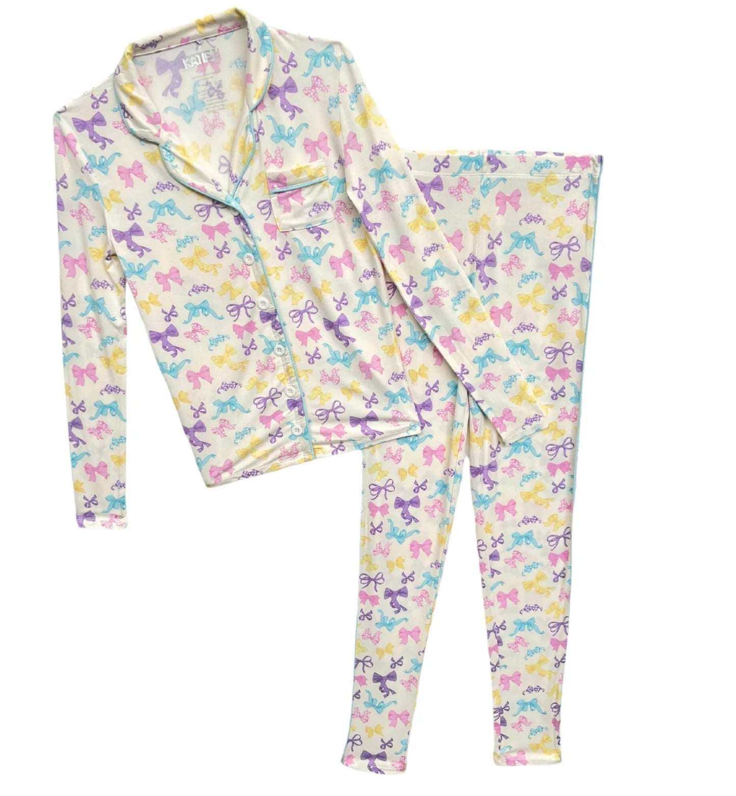 Katie J NYC - TWEEN MAIA LOUNGE SET - PASTEL BOWS