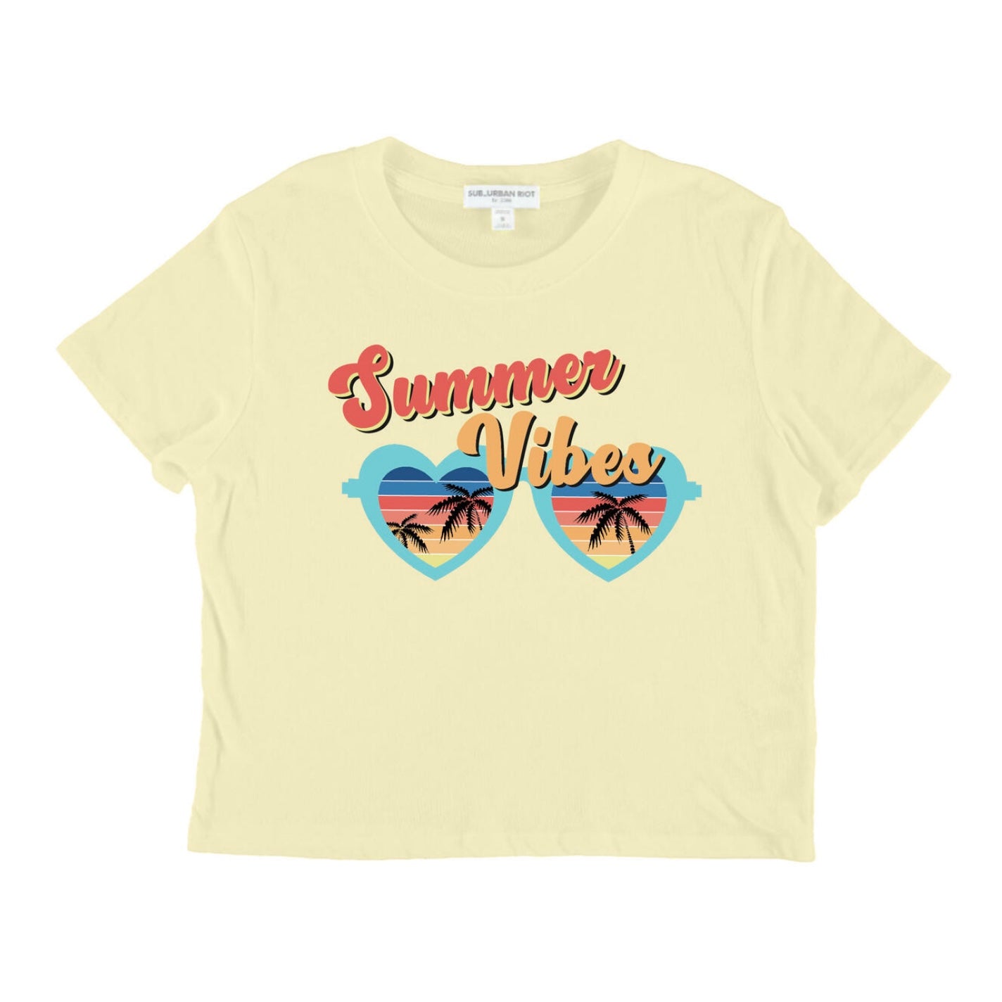 Sub_Urban Riot Girls Tween “Summer Vibes” Boxy Crop Tee