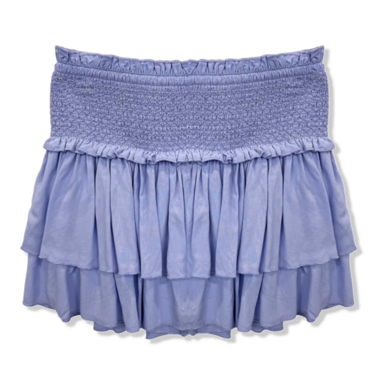 Katie J NYC Girls/Tween Dominique Smocked Waist Ruffled Skort - Lavender