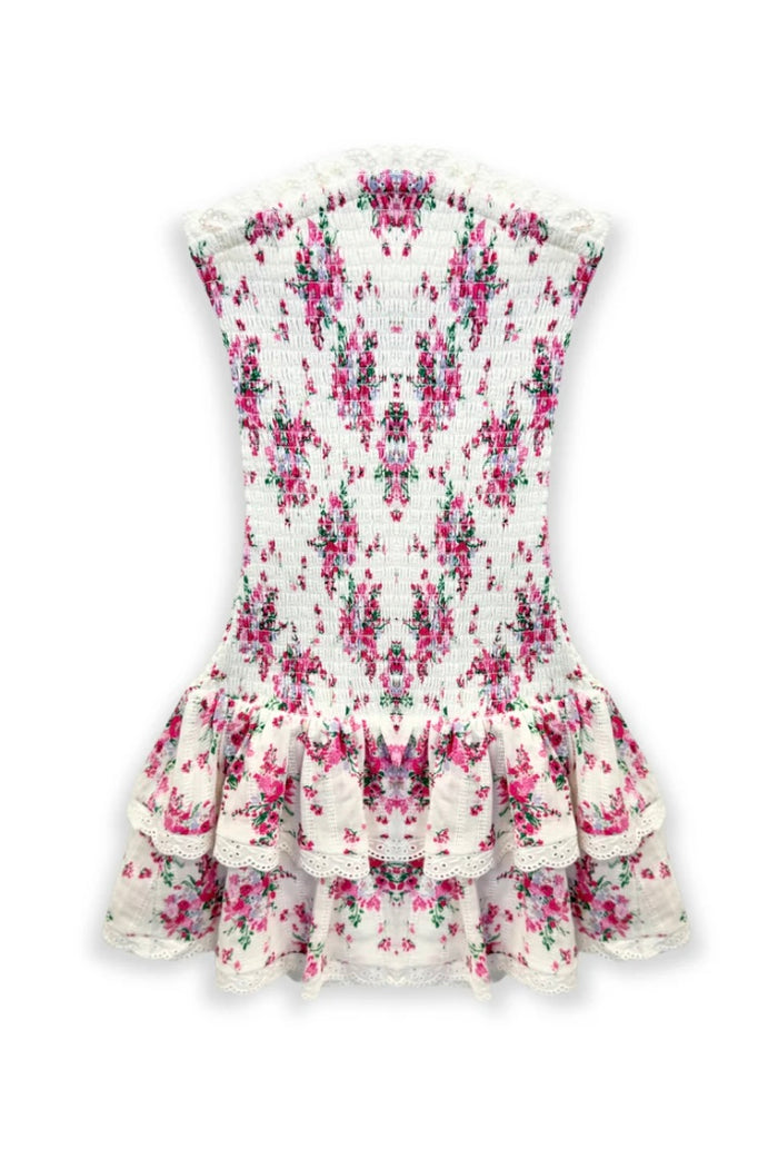 Katie J NYC  Juniors Melina Drop Waist Ruffle Dress - Winter White Bouquet