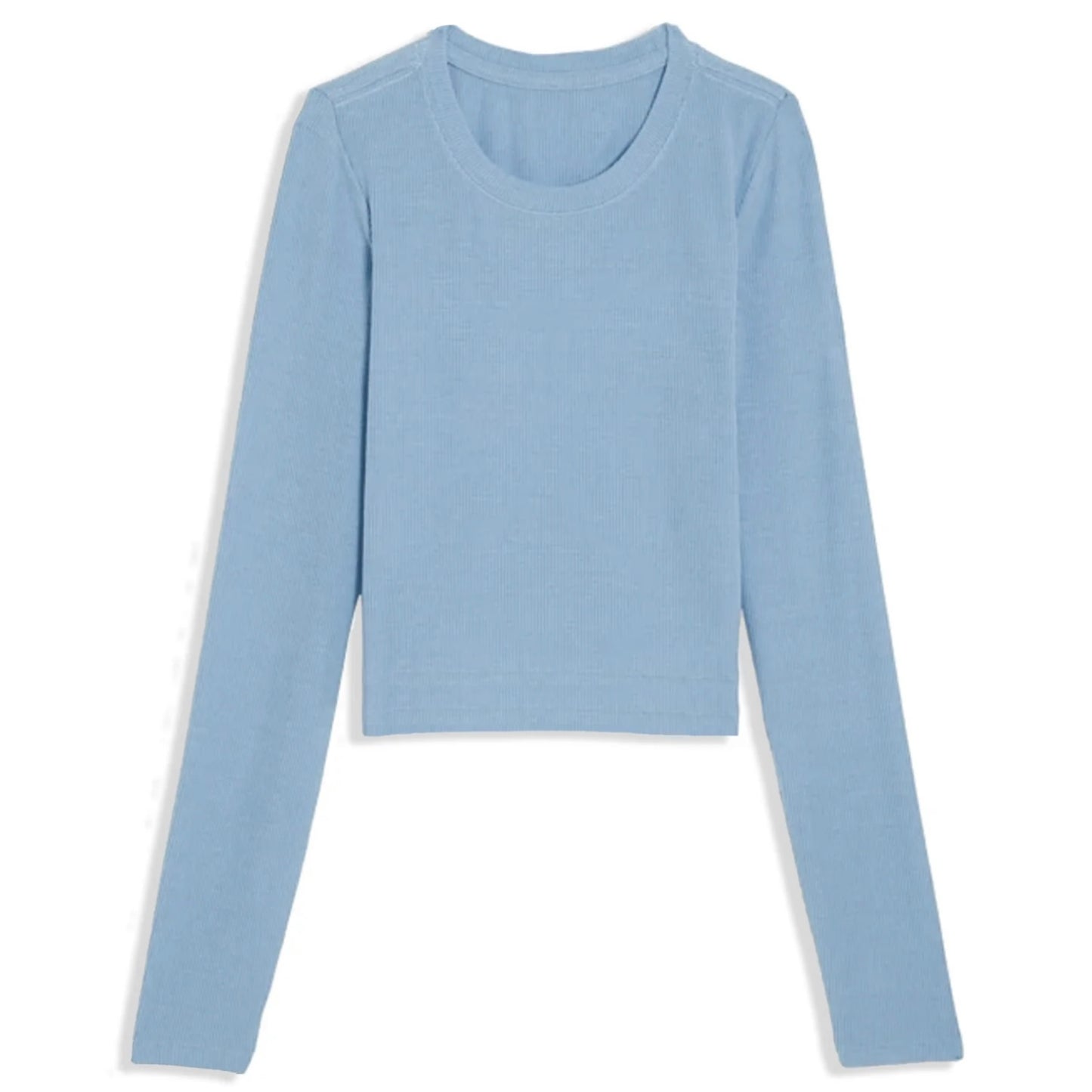 Katie J NYC Girls Tween Livi Long Sleeve Tee Ribbed Tee 2.0 (LONGER LENGTH) in Glacier Blue.