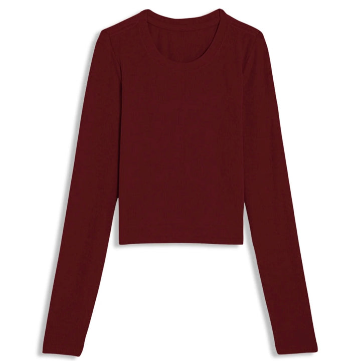Katie J NYC Girls Tween Livi Long Sleeve Tee Ribbed Tee 2.0 (LONGER LENGTH) in Mulberry