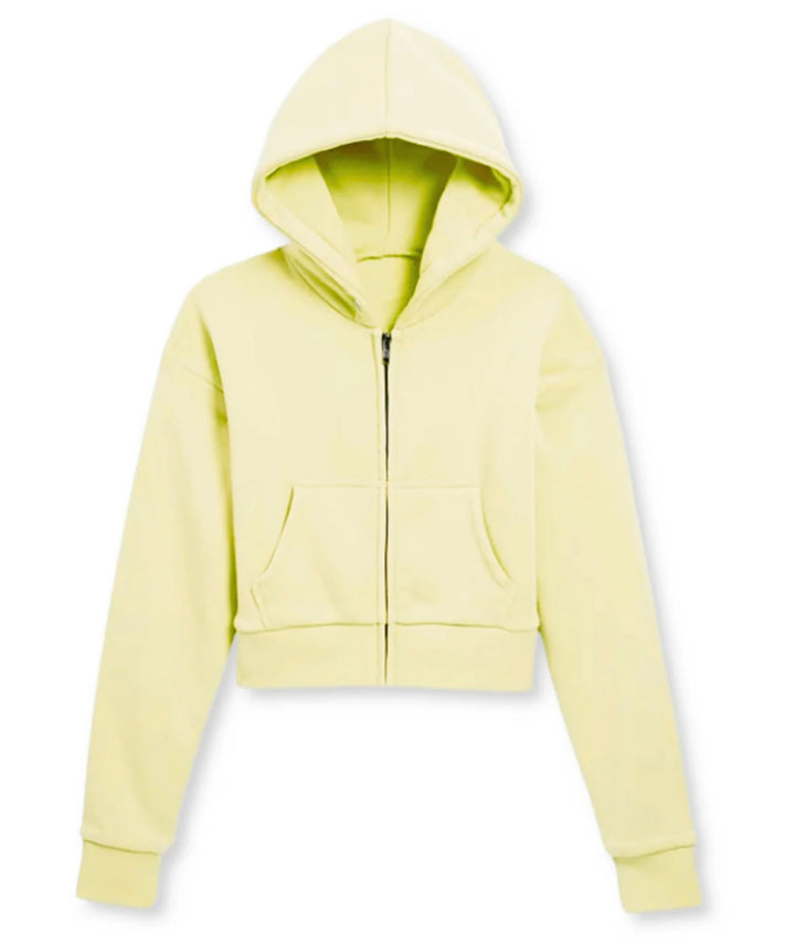 Katie J NYC  Tween Dylan Cropped Zip Hoodie - Crème Brulee