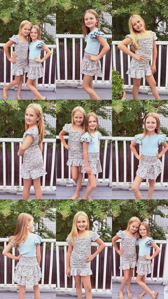 Katie J NYC  Girls Tween Ariel Dress - Blue Bunches