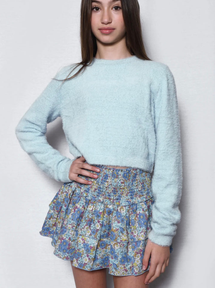 Katie J NYC  Juniors Mara Pullover Sweater - Baby Blue