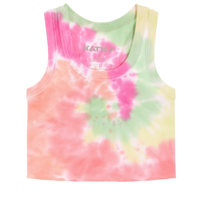 Katie J NYC  Tween Livi Ribbed Tank - Tie Dye Sorbet Swirl