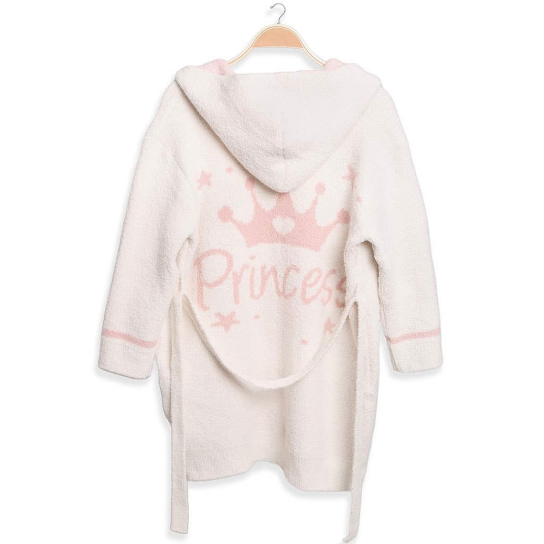 Princess Luxury Soft Hooded Robe - Pink/Cream
