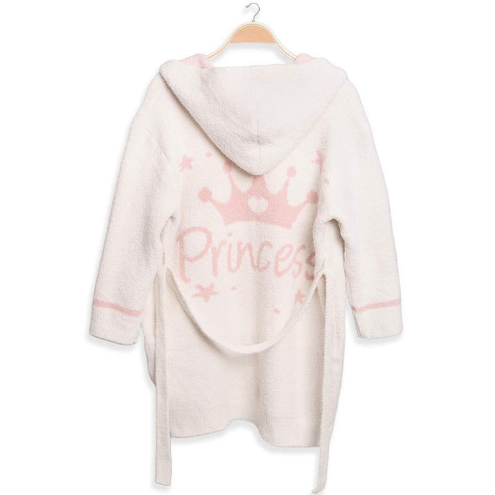 Princess Luxury Soft Hooded Robe - Pink/Cream