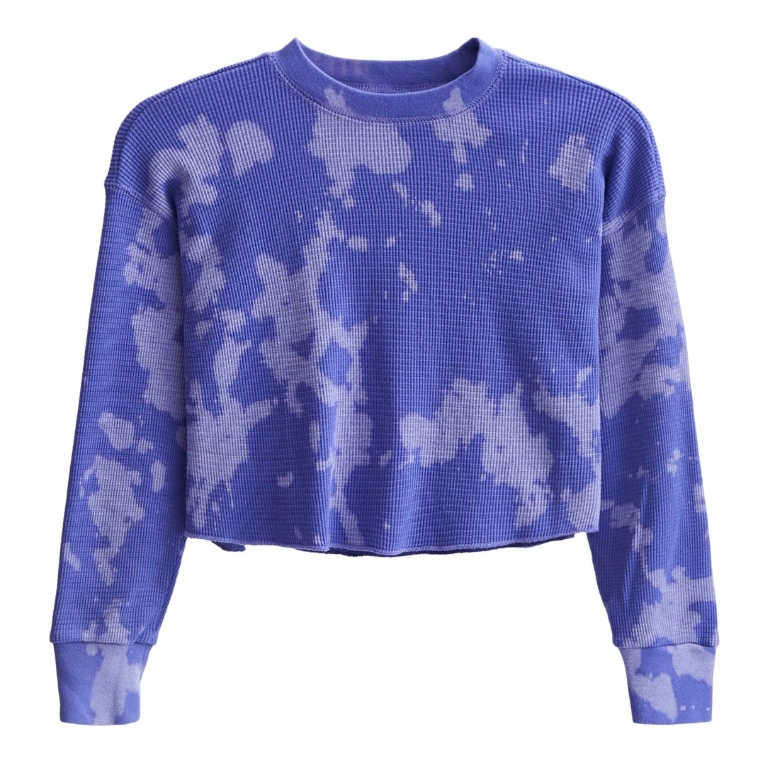 Katie J NYC  Juniors Cooper Waffle Long Sleeve Tee - Peri