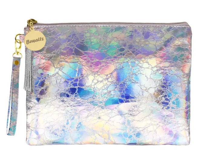 Small Wristlet Holographic Makeup Pouch