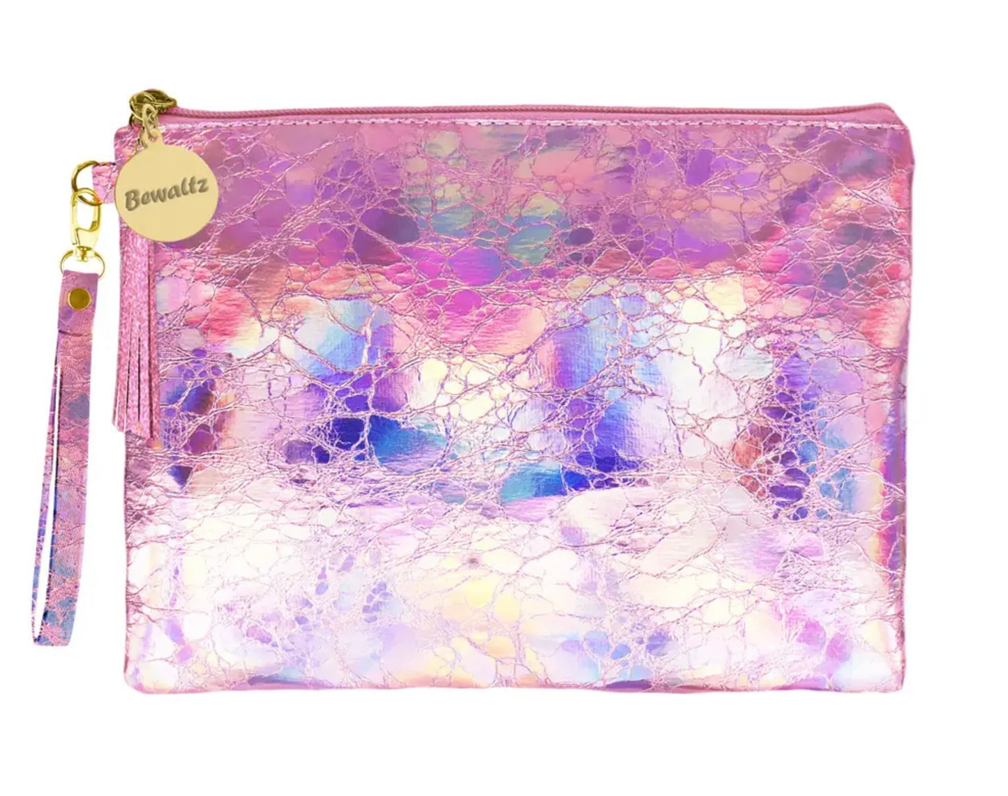 Large Holographic Makeup Pouch with Tassel