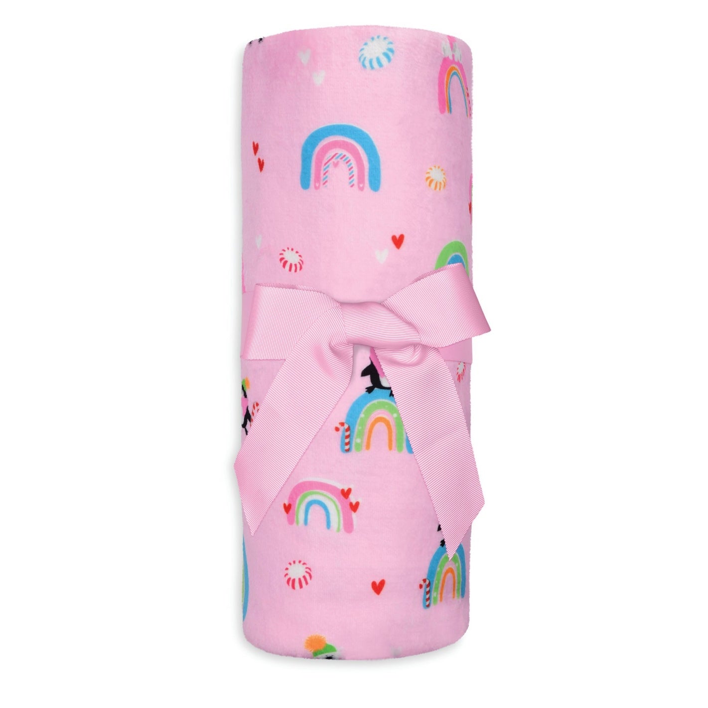 Peppermint Rainbows Plush Blanket