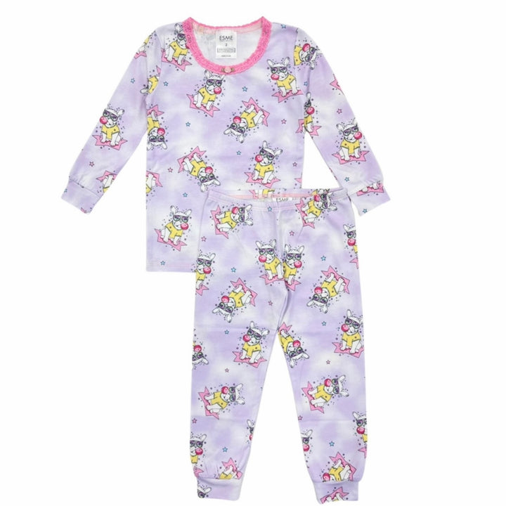 Esme - Bubblegum Frenchie Pajama Set
