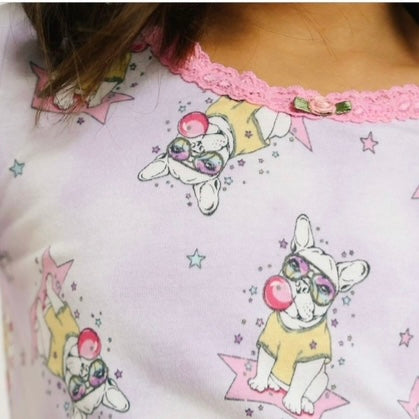 Esme - Bubblegum Frenchie Pajama Set
