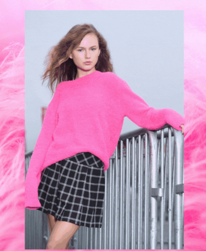 Katie J NYC  Tween Daisy Sweater - Hot Pink