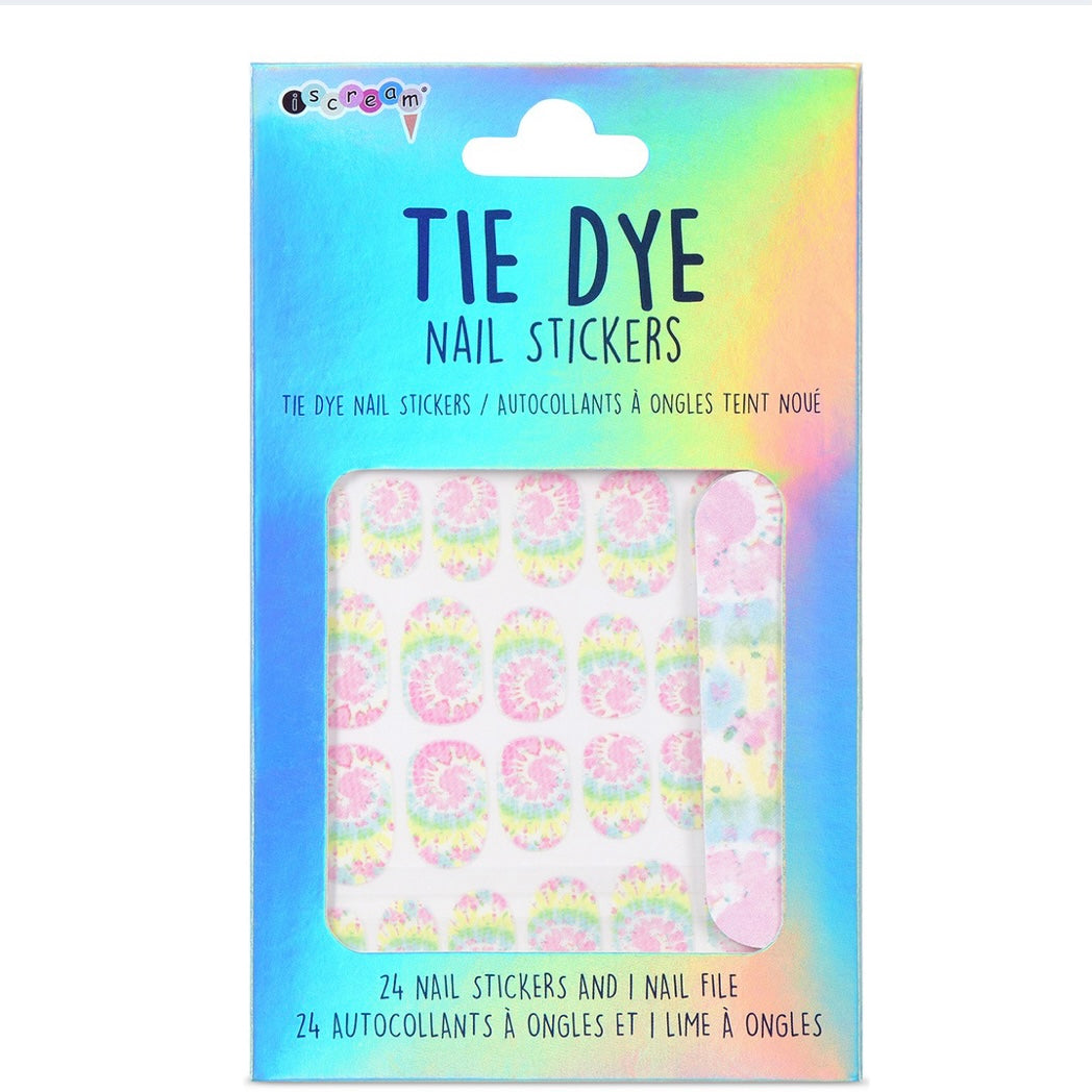 Tie Dye Nail Stickers & Nail File Set