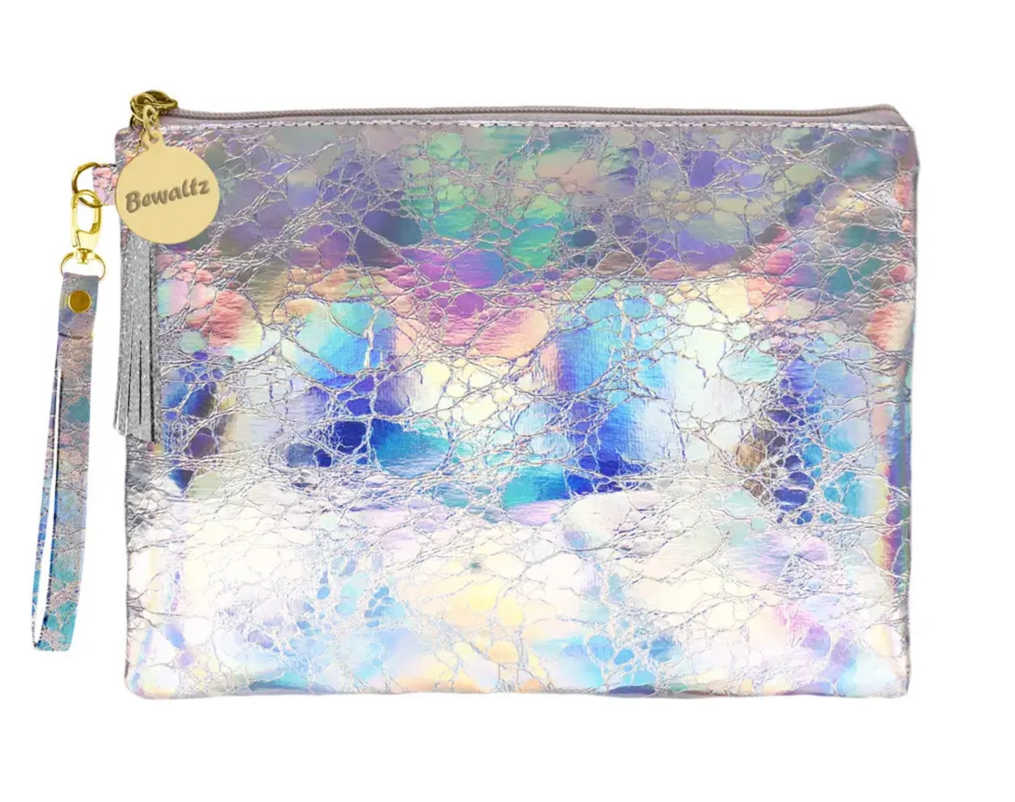 Large Holographic Makeup Pouch with Tassel