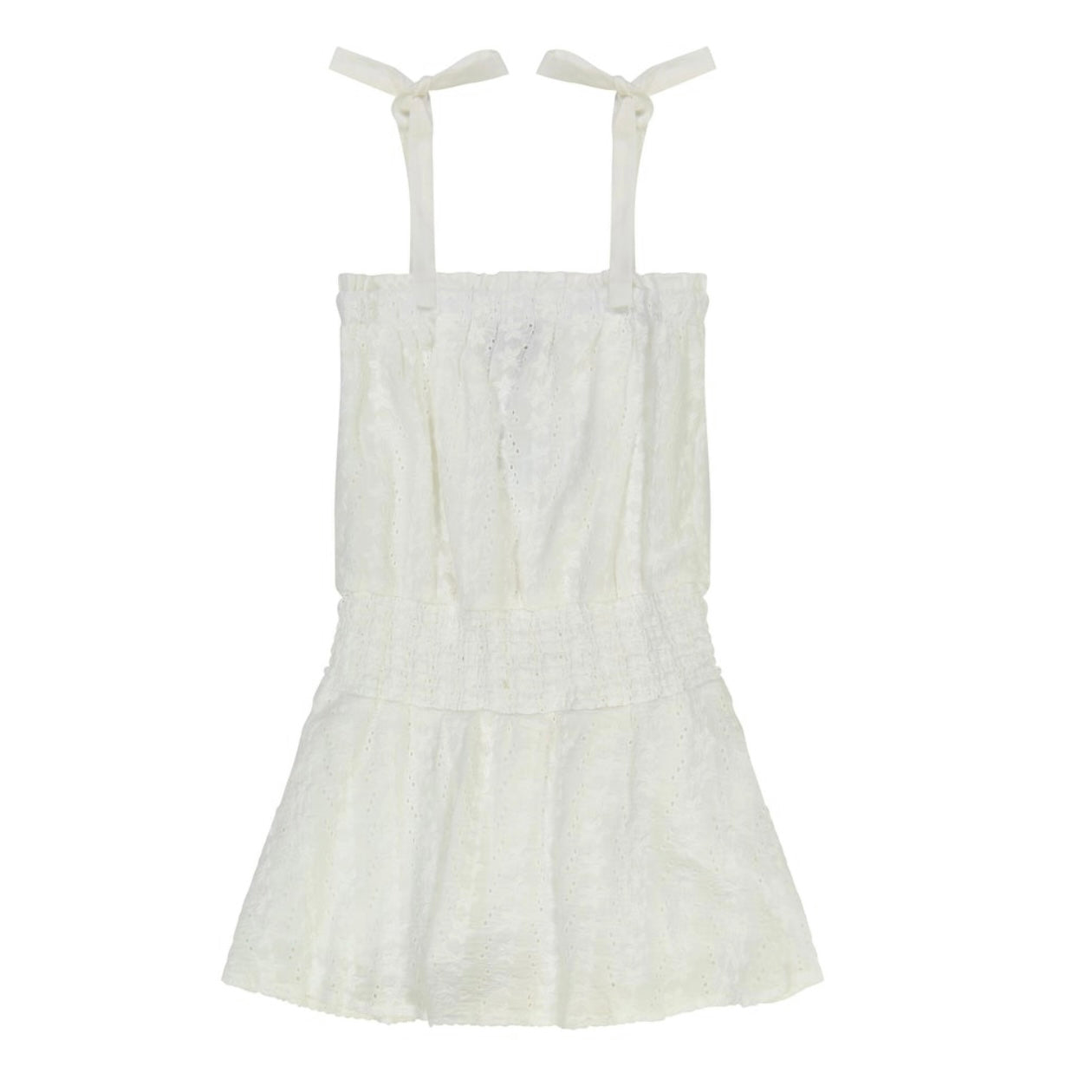 Katie J NYC  Tween Karlie Embroidered Eyelet Romper - White