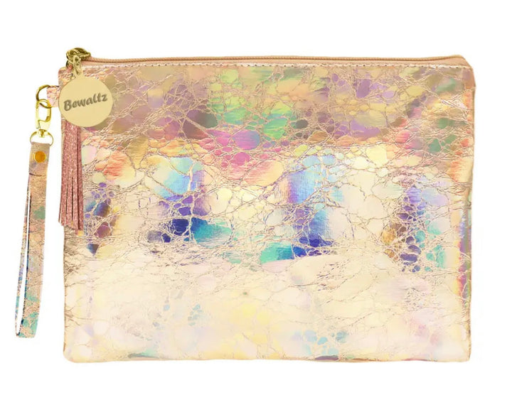 Large Holographic Makeup Pouch with Tassel