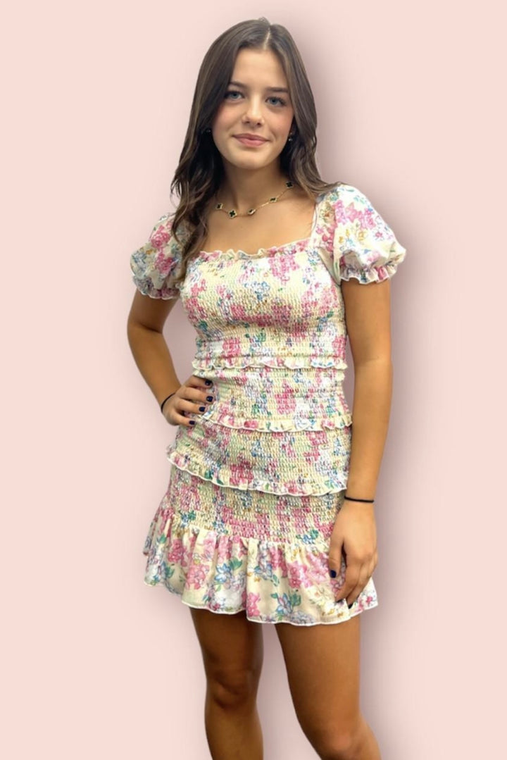 Katie J NYC  Tween Laila Dress - Cream Floral