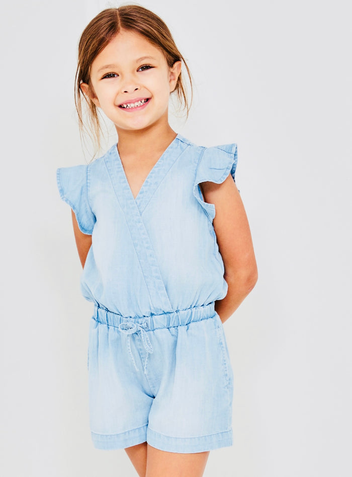 Bella Dahl Girls Ruffle Sleeve Romper