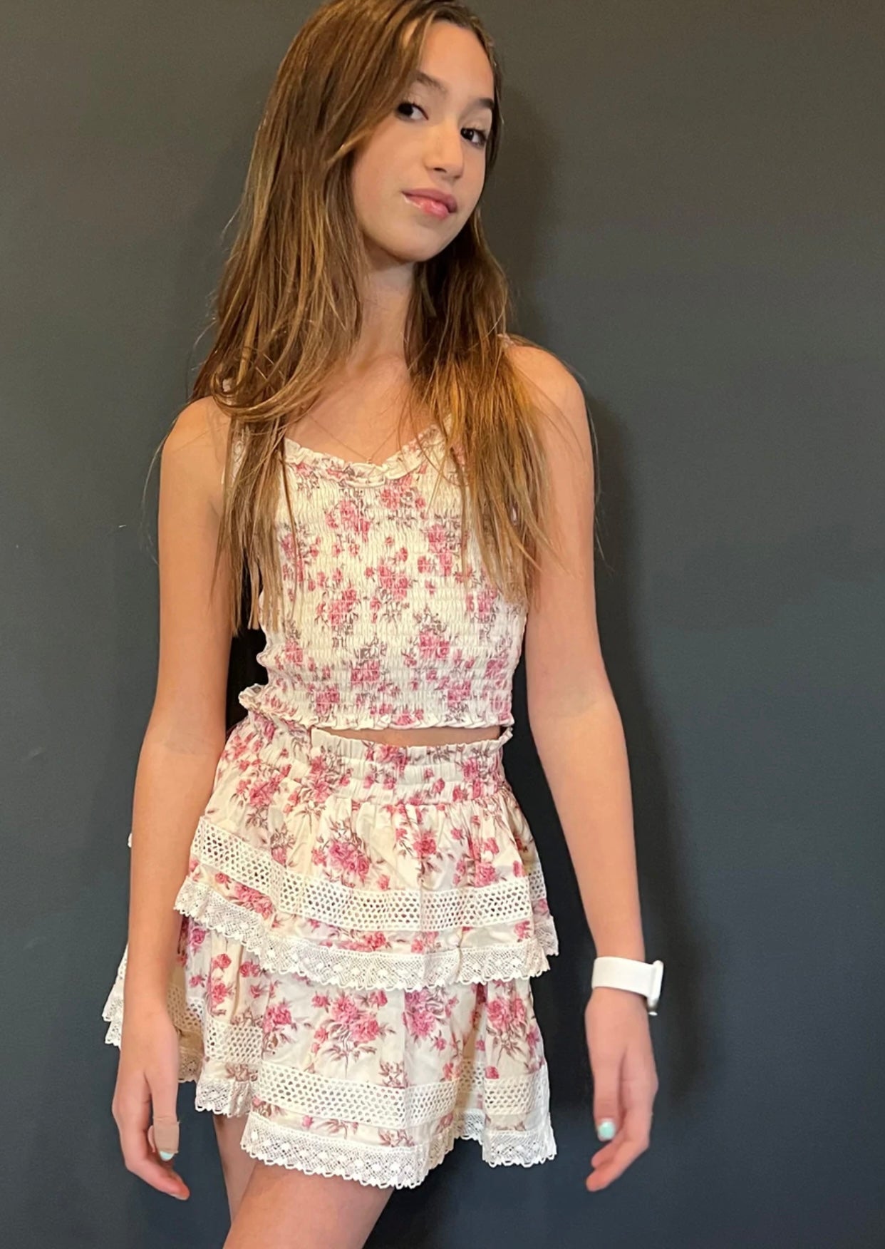 Katie J NYC Tween Shari Top - Pink Floral – I Love Sweet Treatz